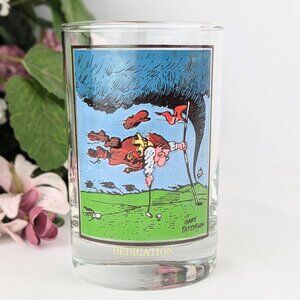 Vintage 1982 Gary Patterson Arby's Collector Golf Glass Humorous Cartoon 12oz